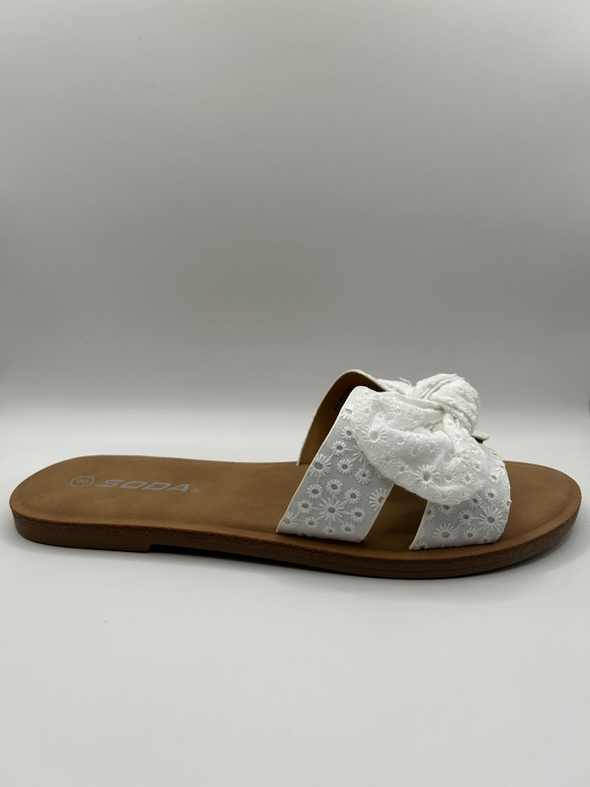 Bow Cut Out Slip-On Slide (WHITE)