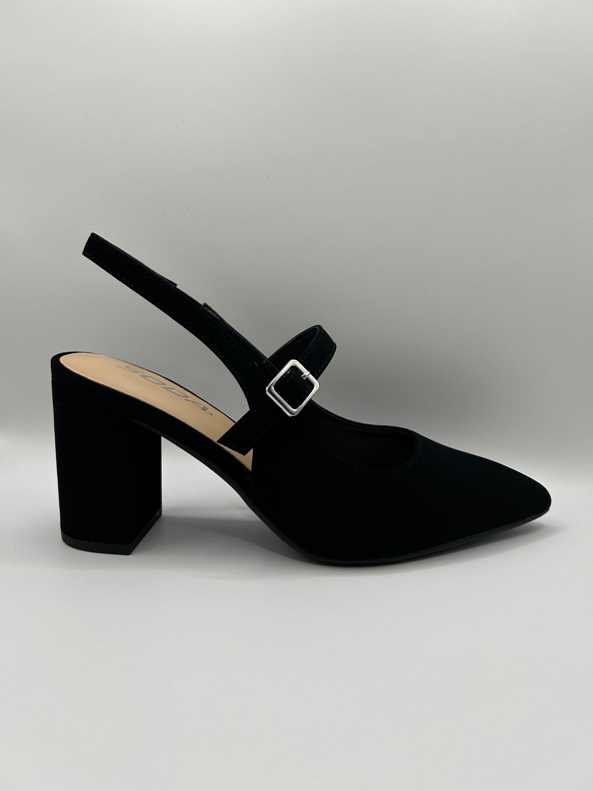 Pointed Mary-Jane Slingback Pump (BLACK)