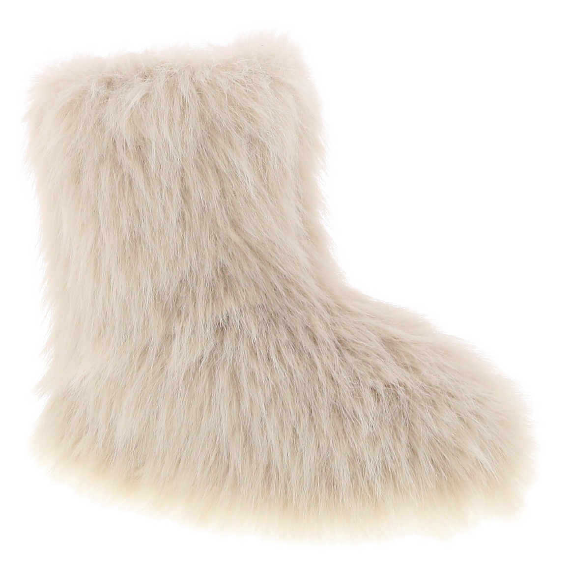 Faux Fur Short Kids Rave Boot (BEIGE)