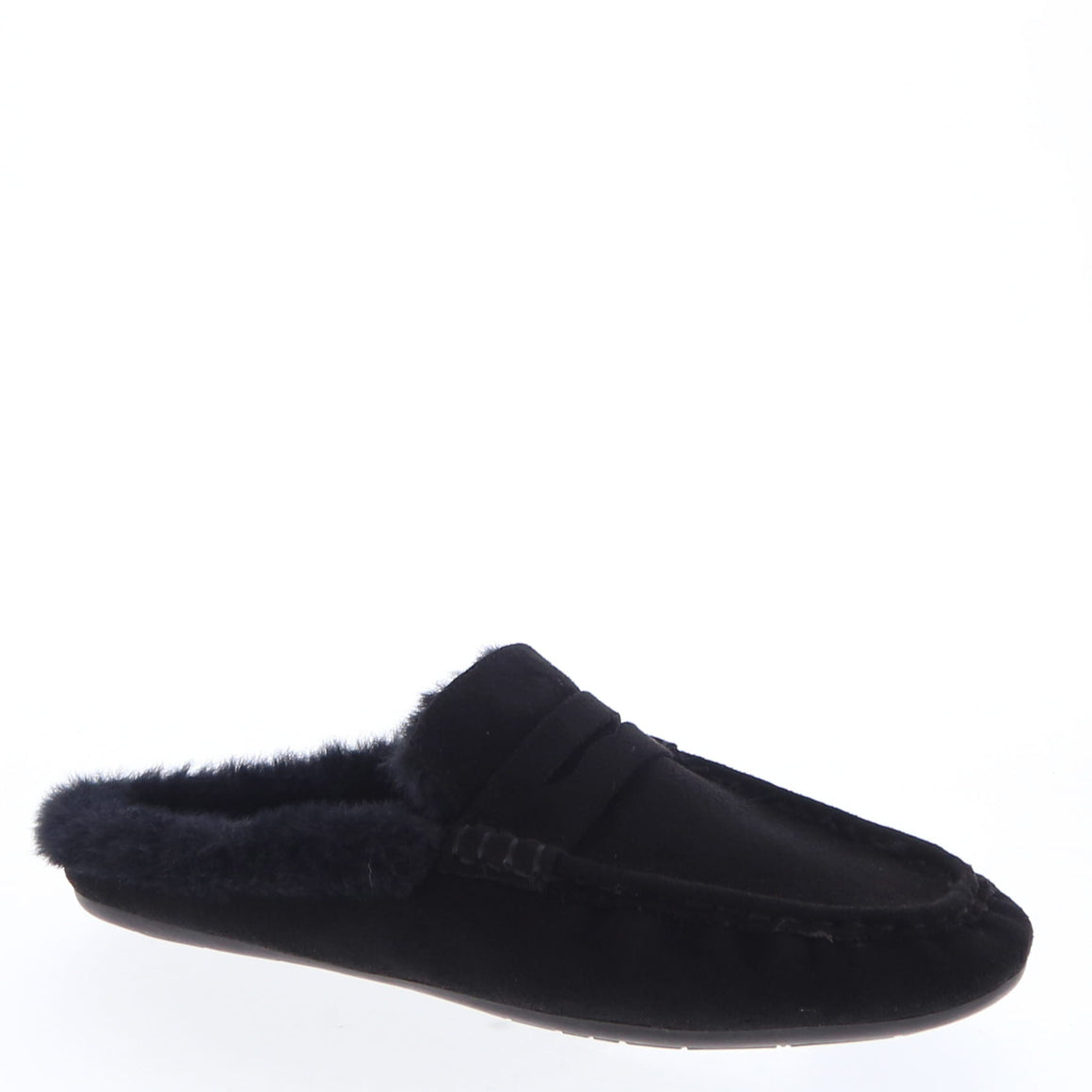 Fur Lined Mule Slipper (BLACK)