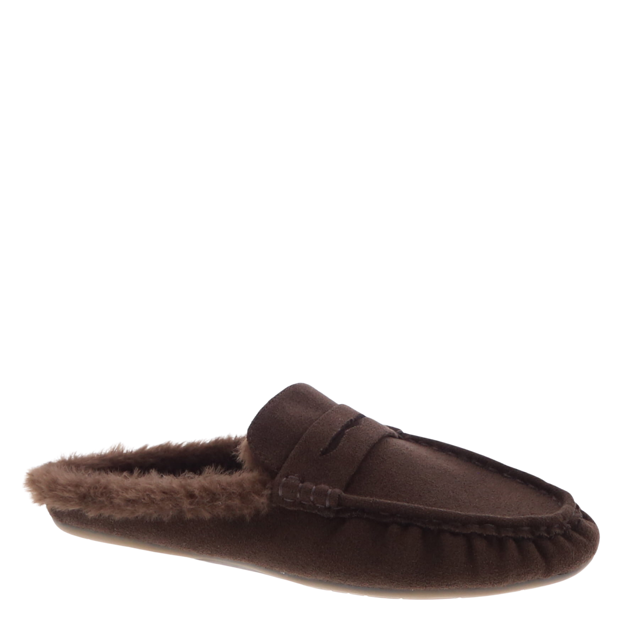Fur Lined Mule Slipper (BROWN)