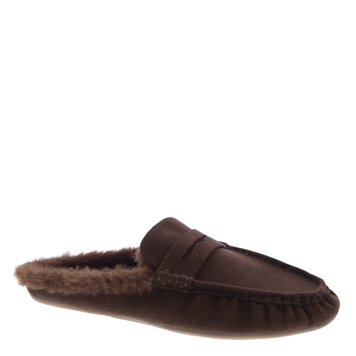 Fur Lined Mule Slipper (BROWN)
