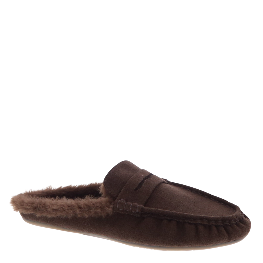 Fur Lined Mule Slipper (BROWN)