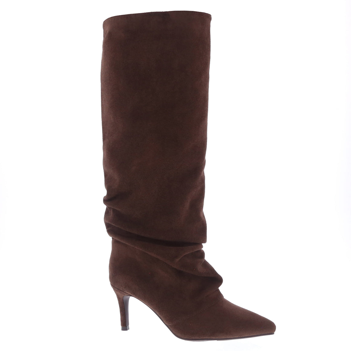 Slouchy Suede Pointed Dress Boot (BROWN)