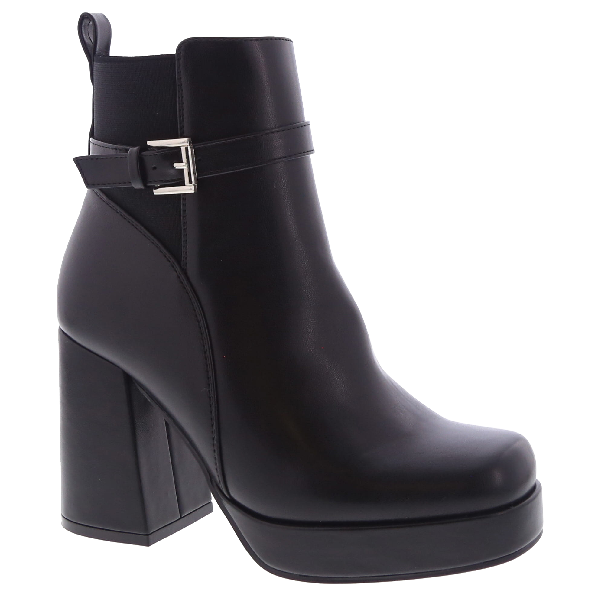 High Platform Elastic Buckle Bootie