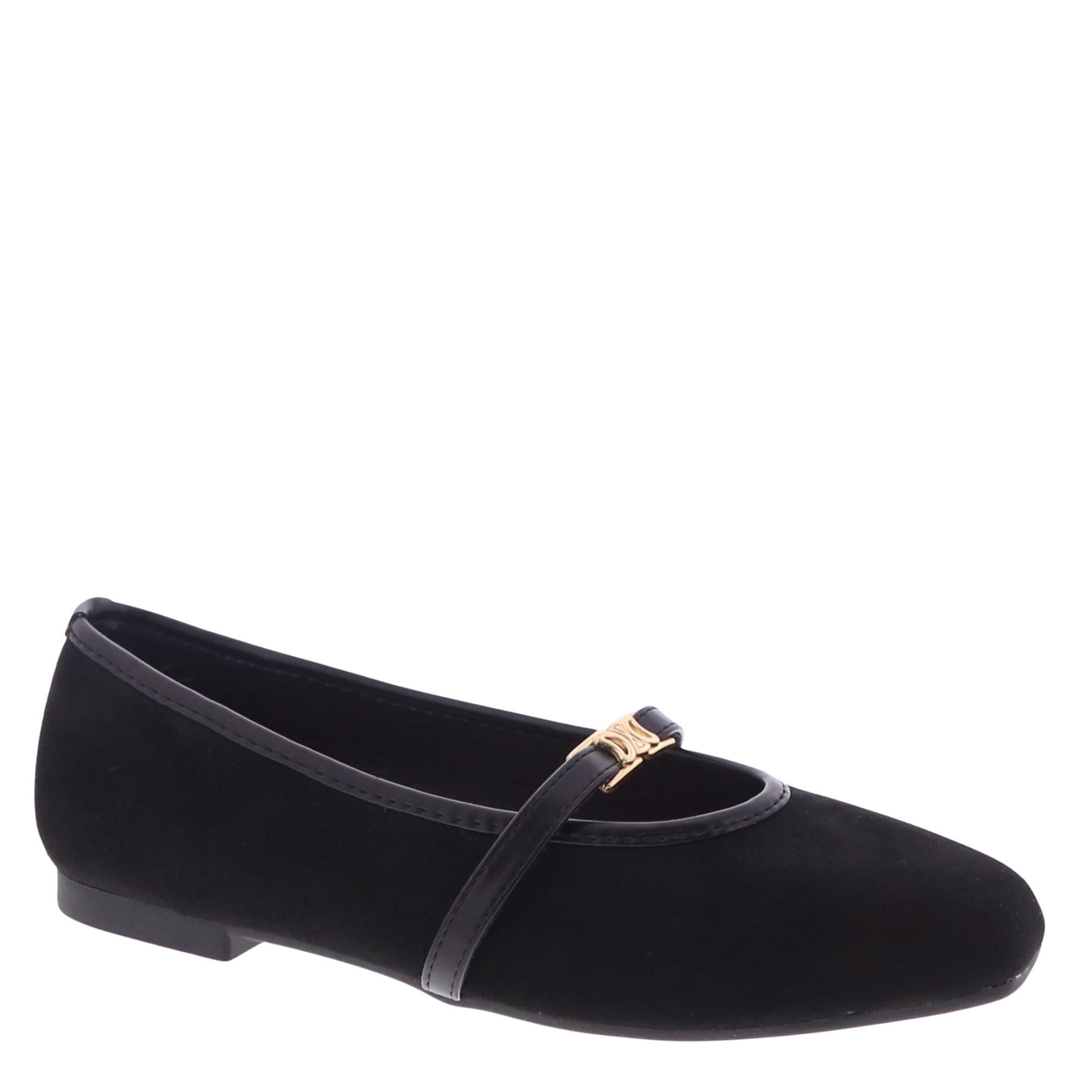 "C" Strap Mary Jane Flat (BLACK)