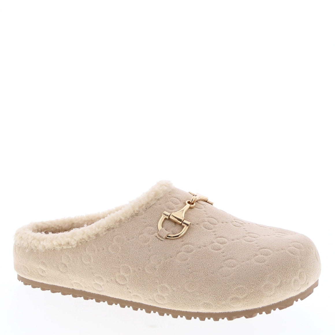 Fur Lined Clog Bit Slipper (BEIGE)