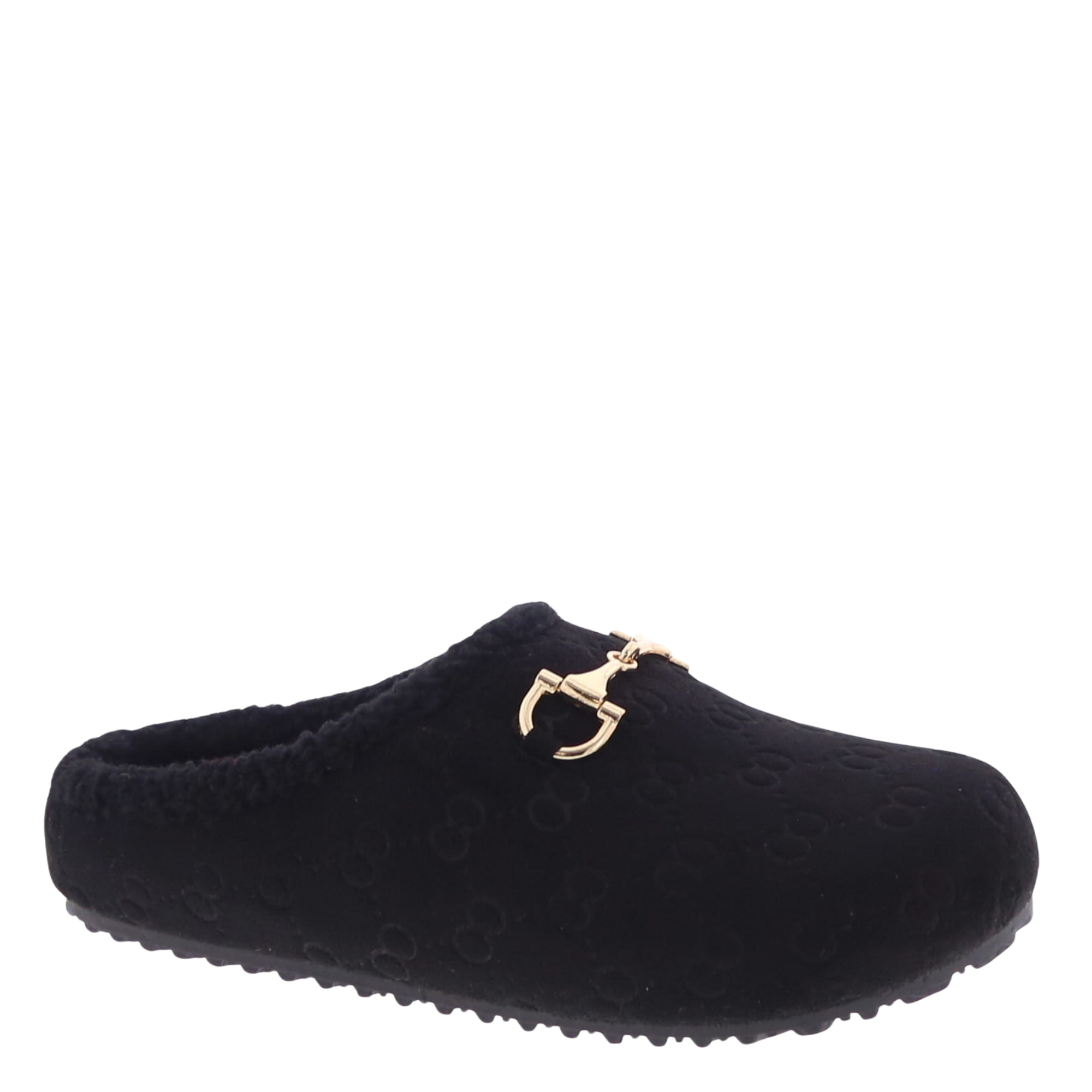 Fur Lined Clog Bit Slipper (BLACK)