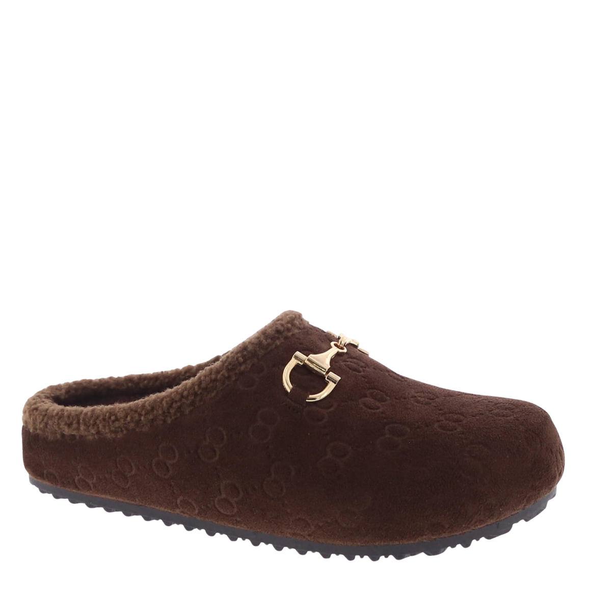 Fur Lined Clog Bit Slipper (BROWN)