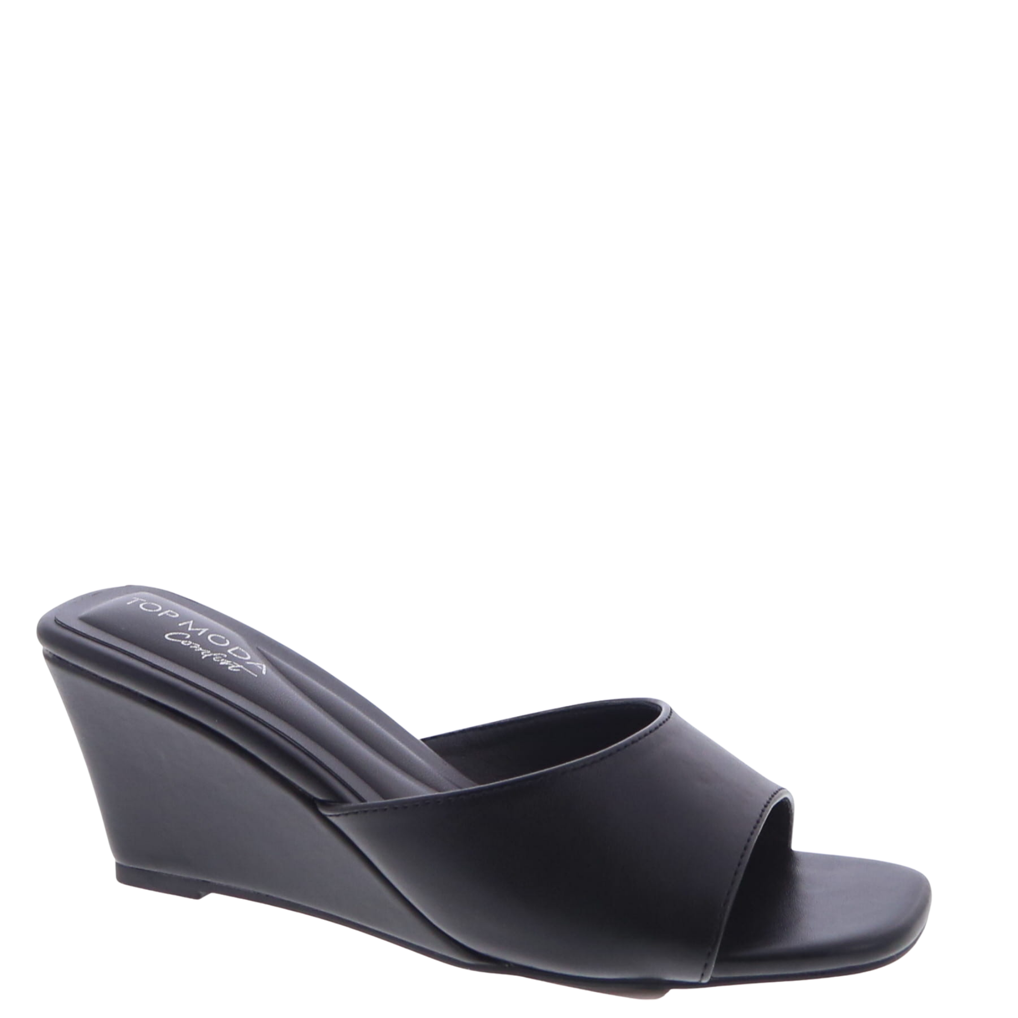 Slip-On Low Dress Wedge (BLACK)