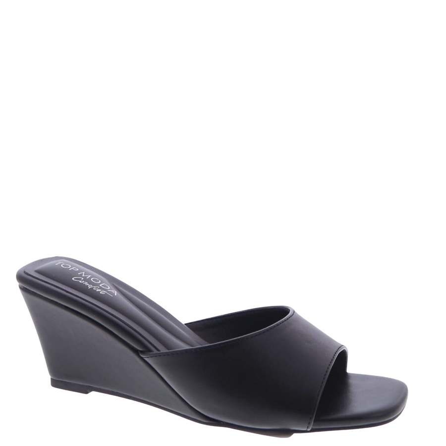 Slip-On Low Dress Wedge (BLACK)