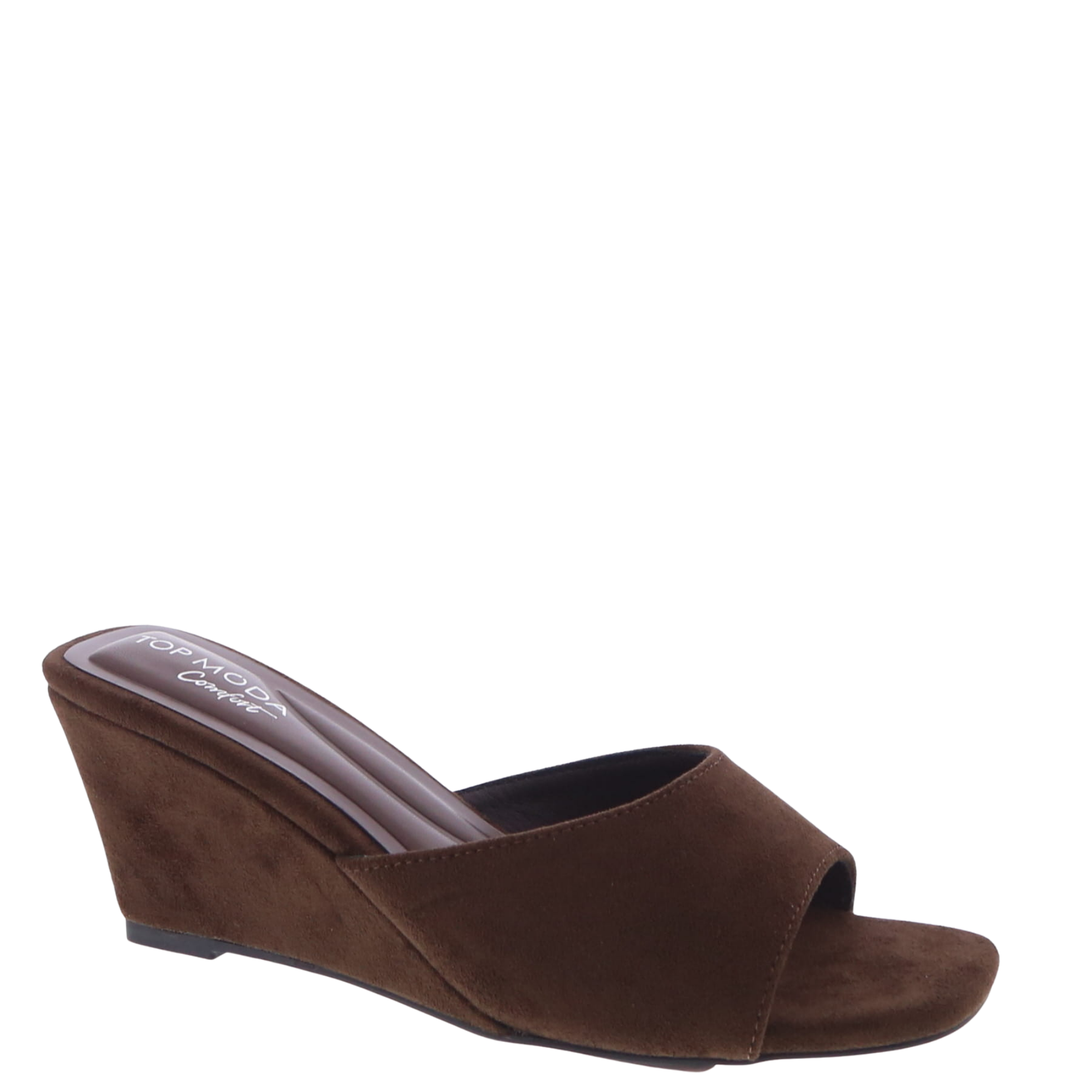 Slip-On Low Dress Wedge (BROWN)