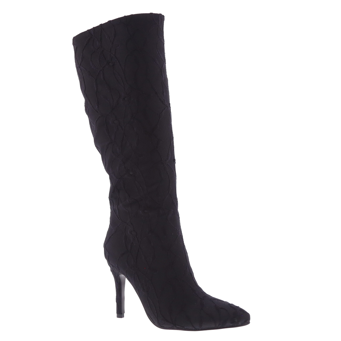 Black Lace Pointed Stiletto Dress Boot  (BLACK LACE)