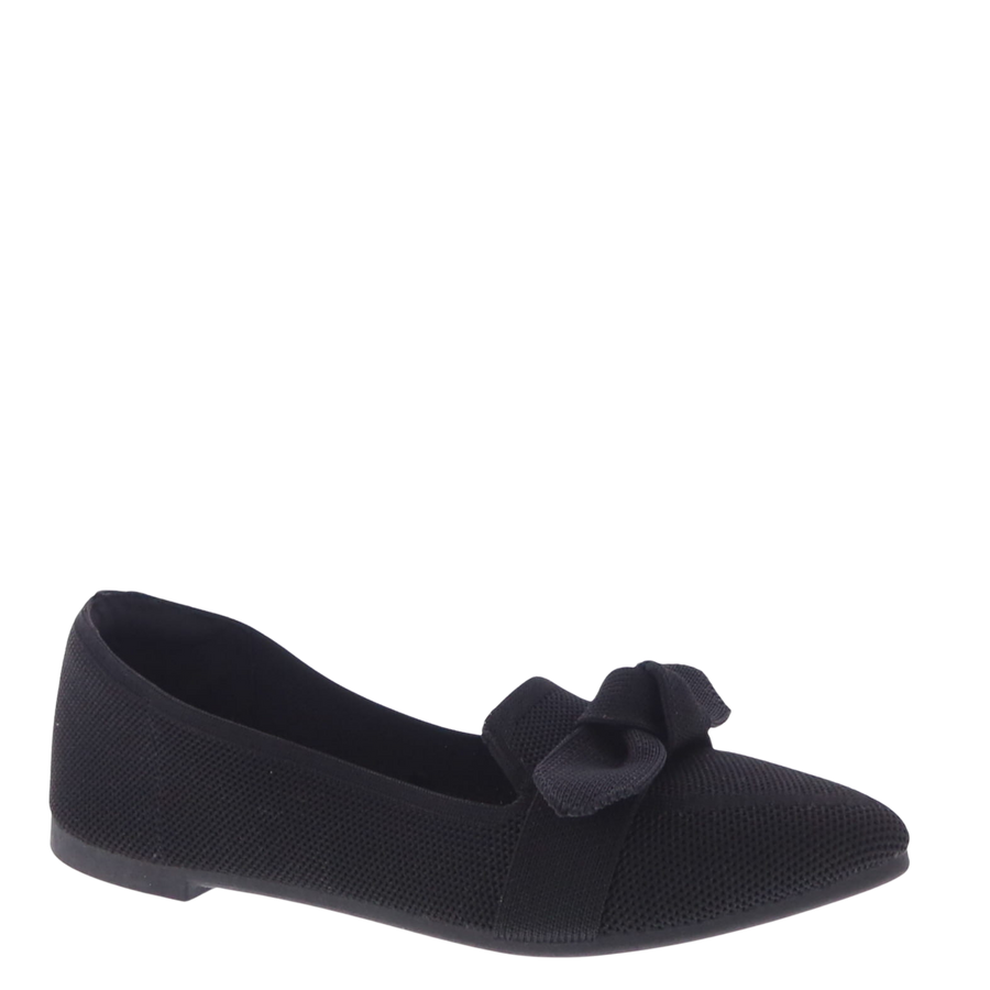 Knotted Bow Knit Flat (BLACK)