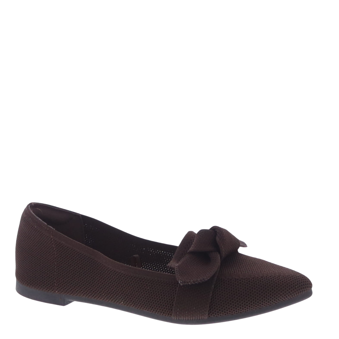 Knotted Bow Knit Flat (BROWN)