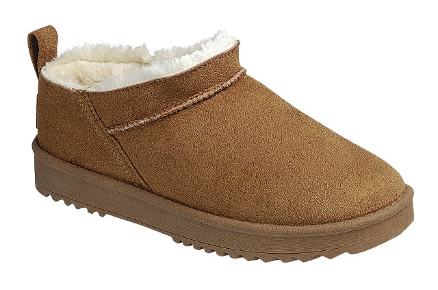 Faux Fur Slip-On Ankle Snow Boot (TAN)