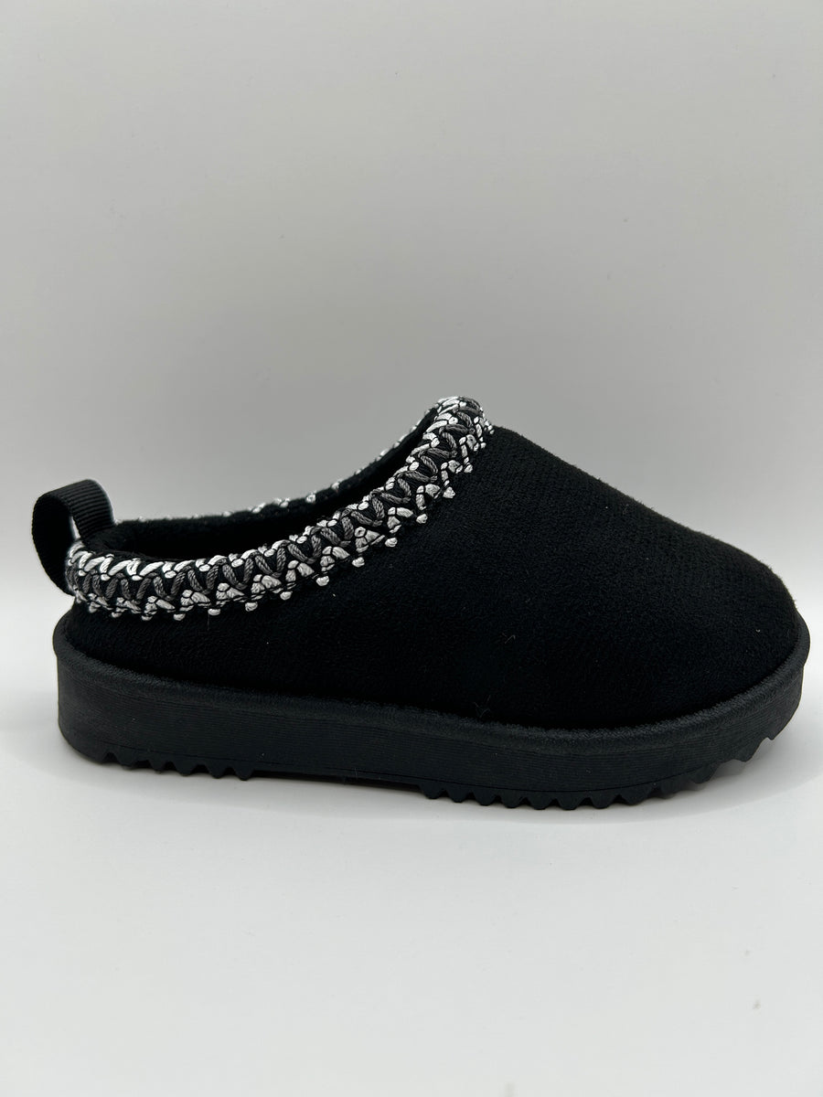 Stitch Lined Kids Clog Slipper (BLACK)