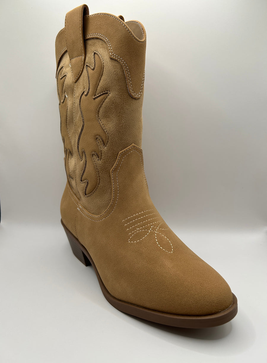 Multi Texture Cowboy Boot (NATURAL)