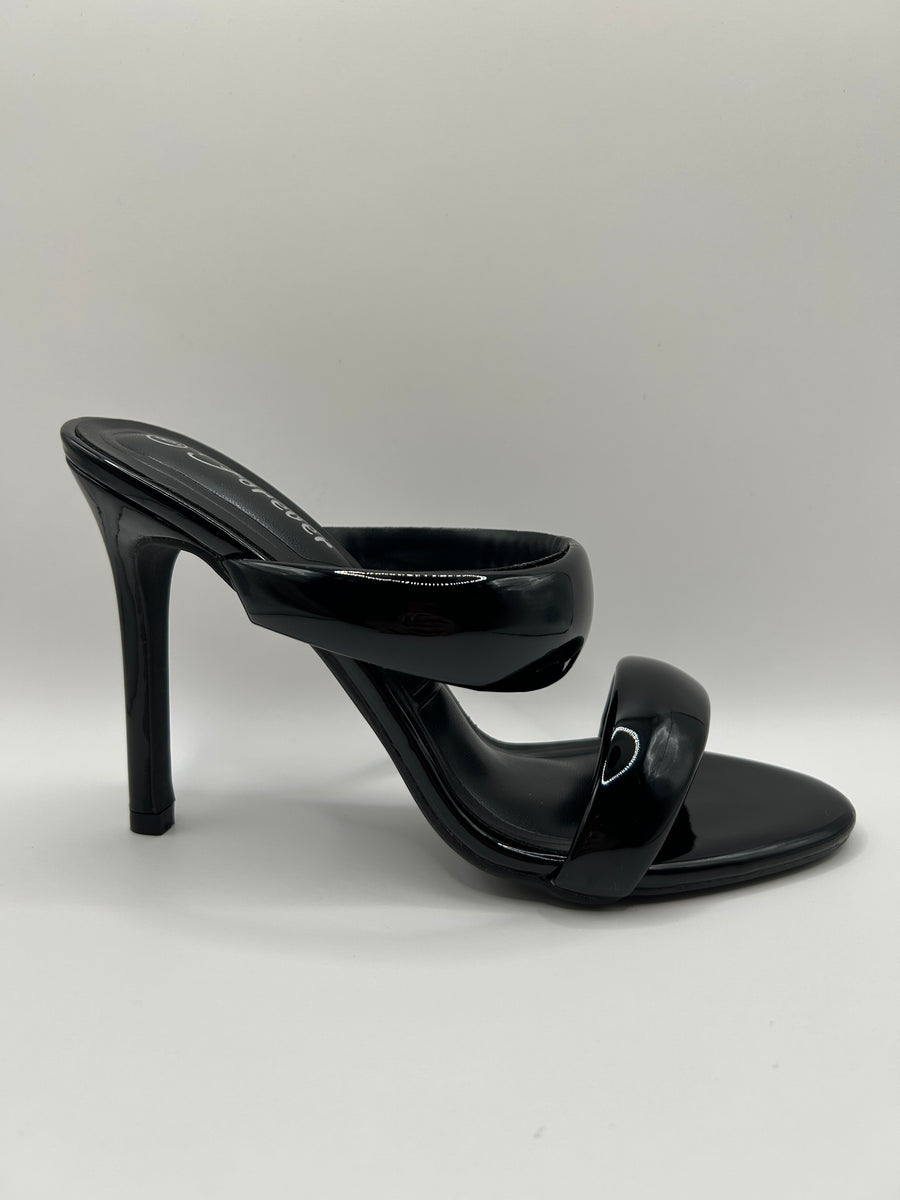 2Strap Puff Patent Dress Shoe (BLACK)