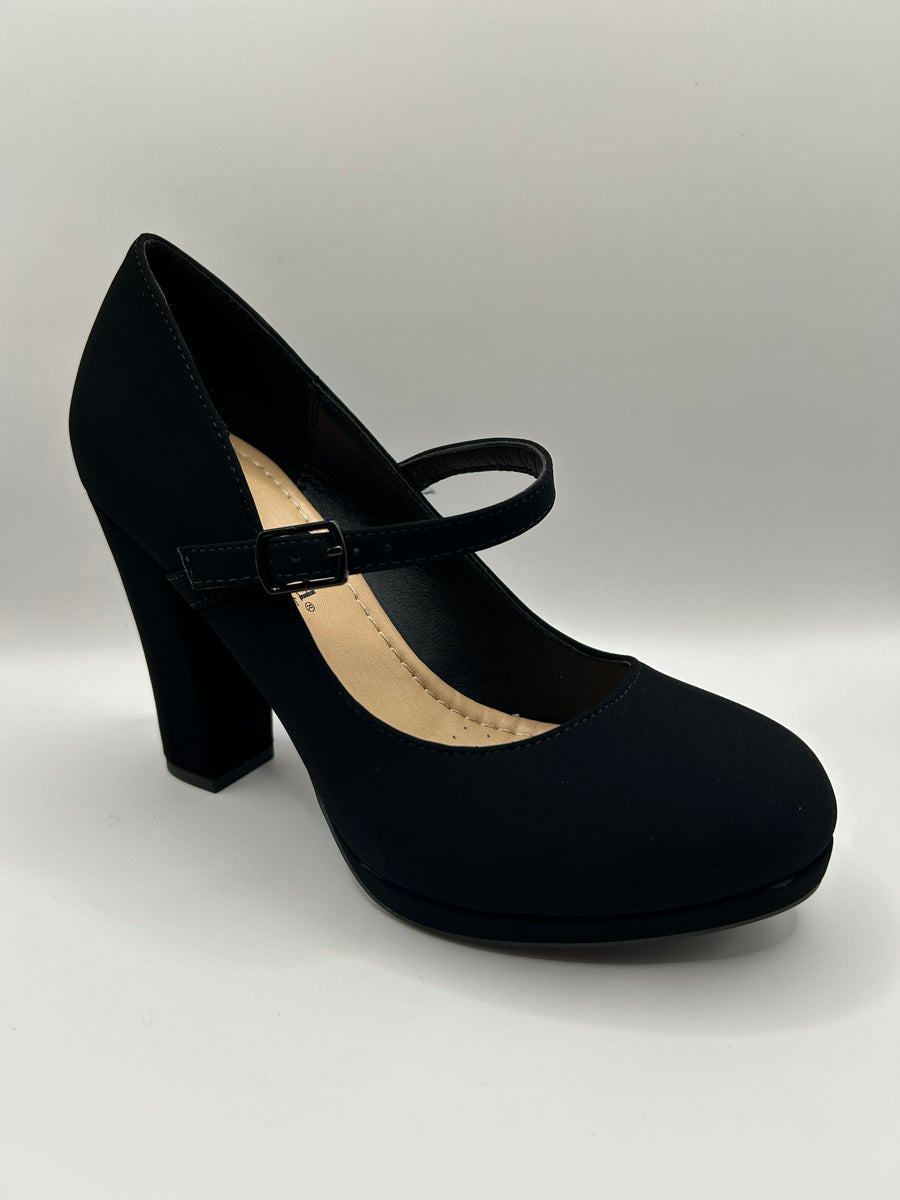 Classic Mary Jane Platform Pump (BLACK)