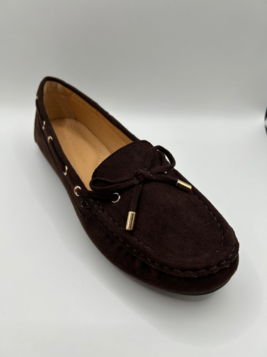 Lace Lined Moccasin Flat (CHOCOLATE)