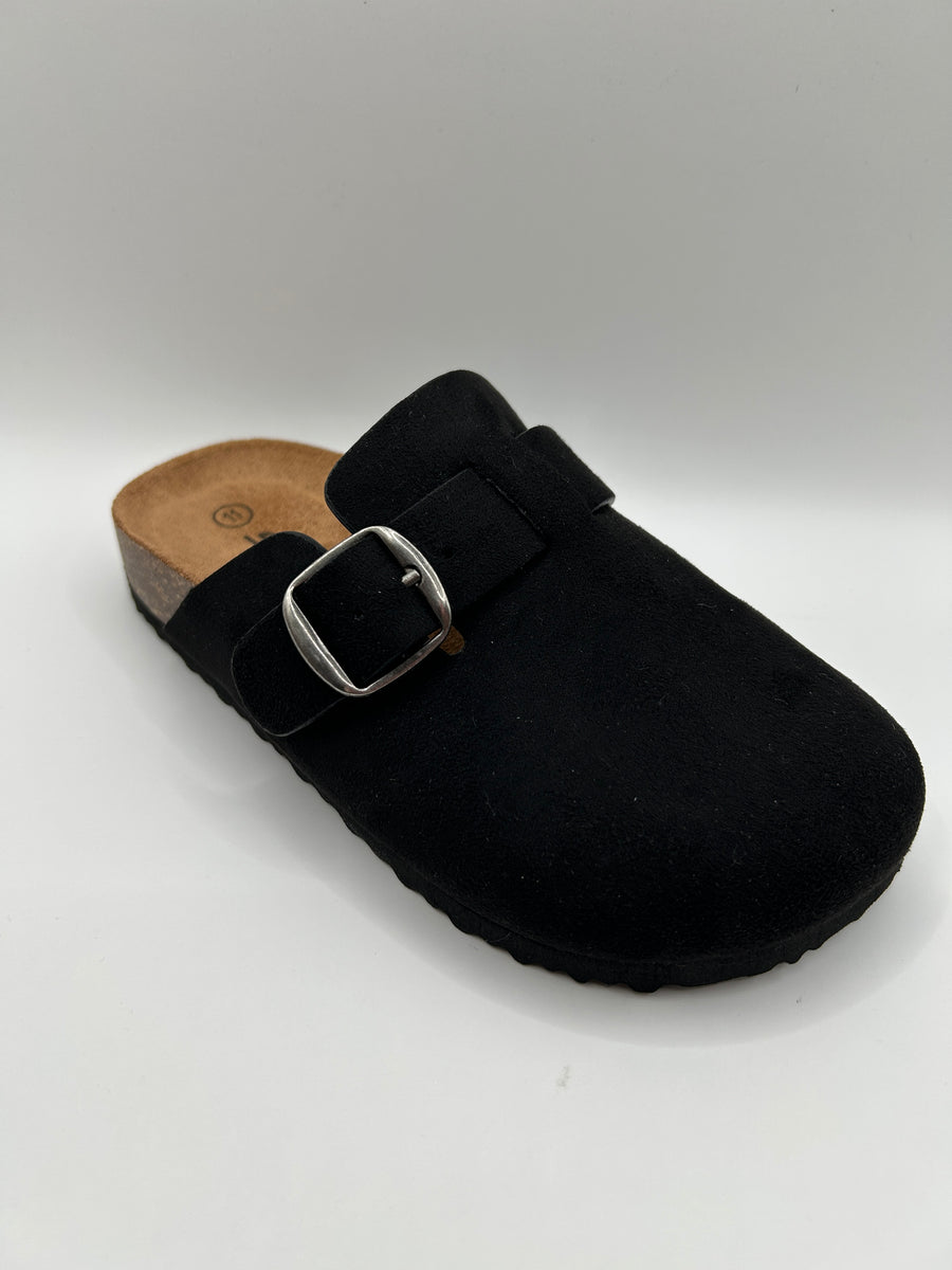 Side Buckle Kids Clog Flat (BLACK)