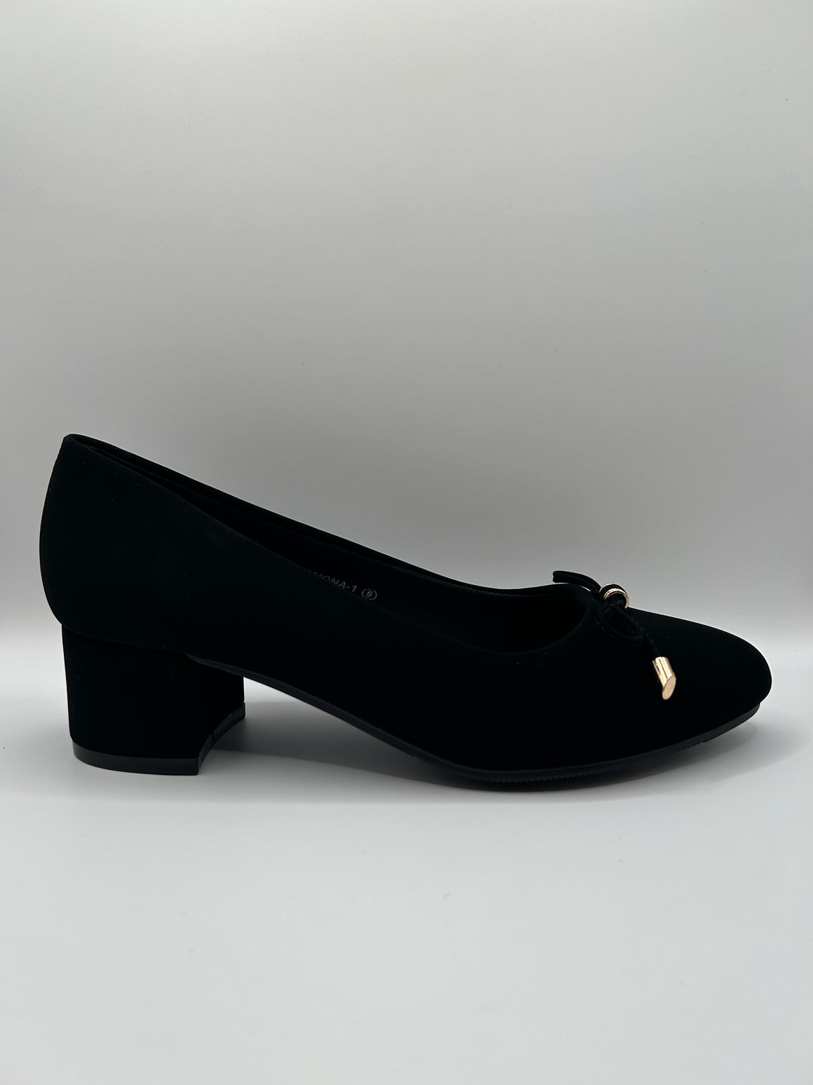 Bow Accent Block Heel Pump (BLACK)