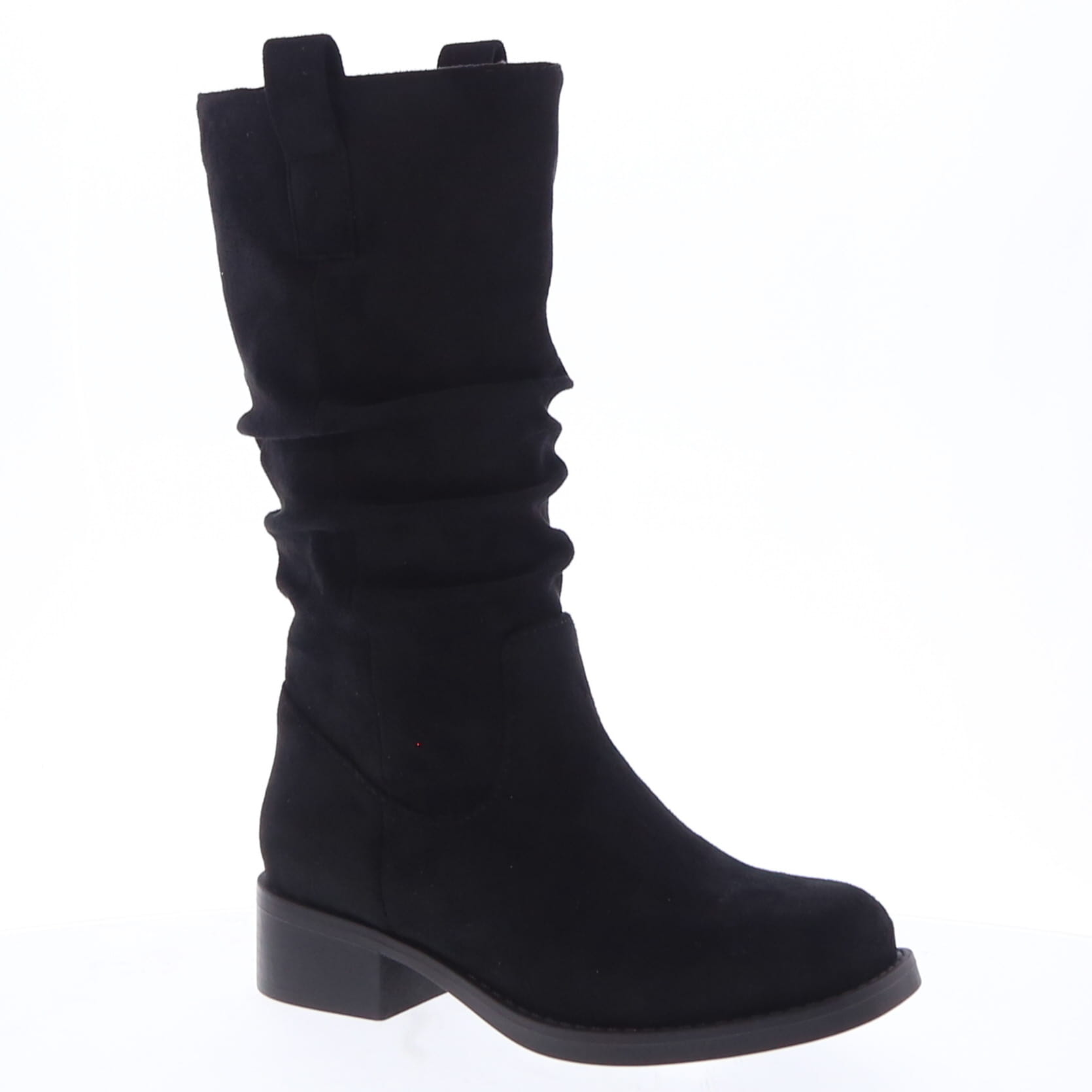 Knee High Kids Suede Riding Boot (BLACK)