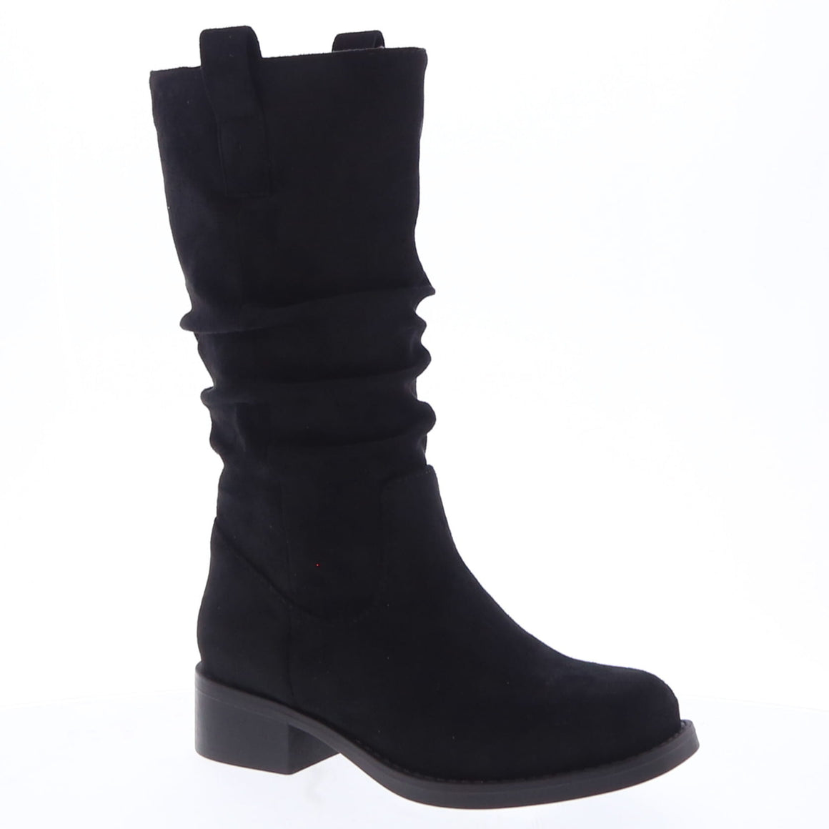Knee High Kids Suede Riding Boot (BLACK)