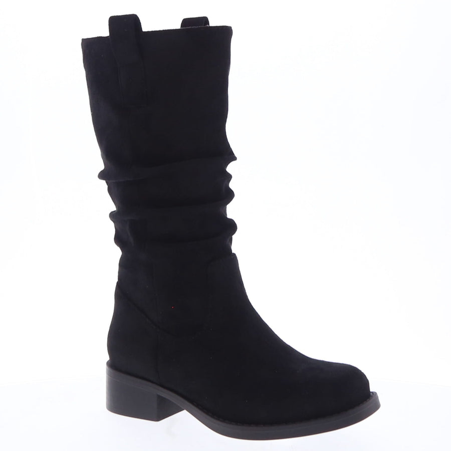 Knee High Kids Suede Riding Boot (BLACK)