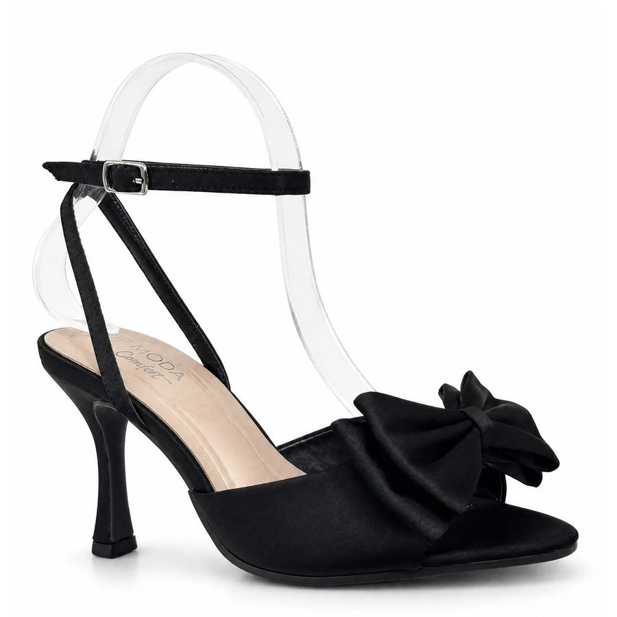 Classic Satin Bow Dress Shoe (BLACK SATIN)
