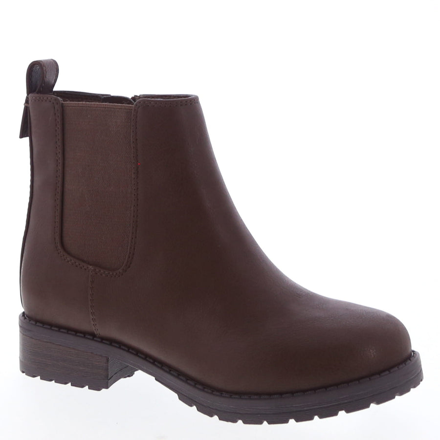 Side Elastic Kids Ankle Bootie (BROWN)
