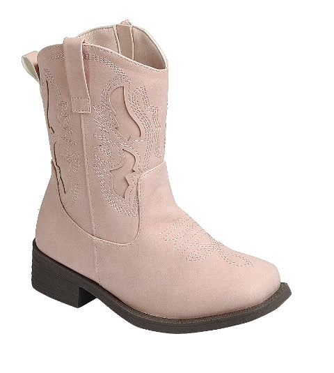 Monochrome Cut-Out Kids Cowboy Boot (PINK)
