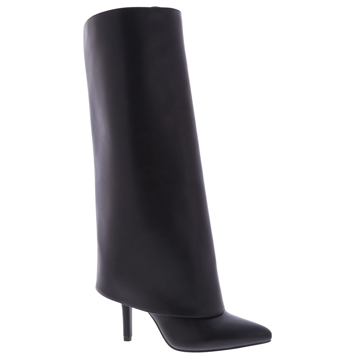 Sleek Fold Over Stiletto Dress Boot (BLACK)
