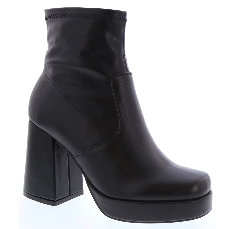 Classic Platform Heel Bootie (BLACK)