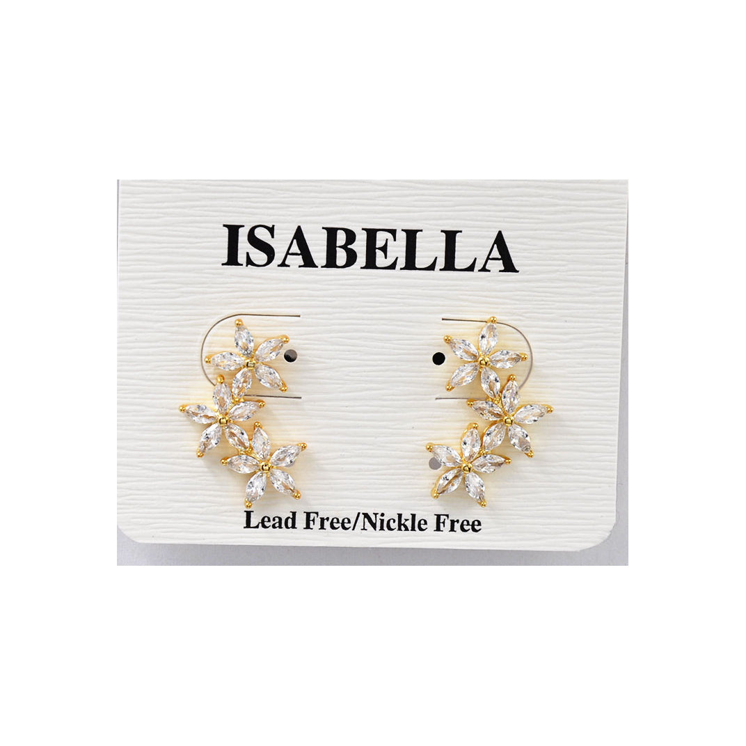 Water Resistant Floral Earrings (GOLD TONE)