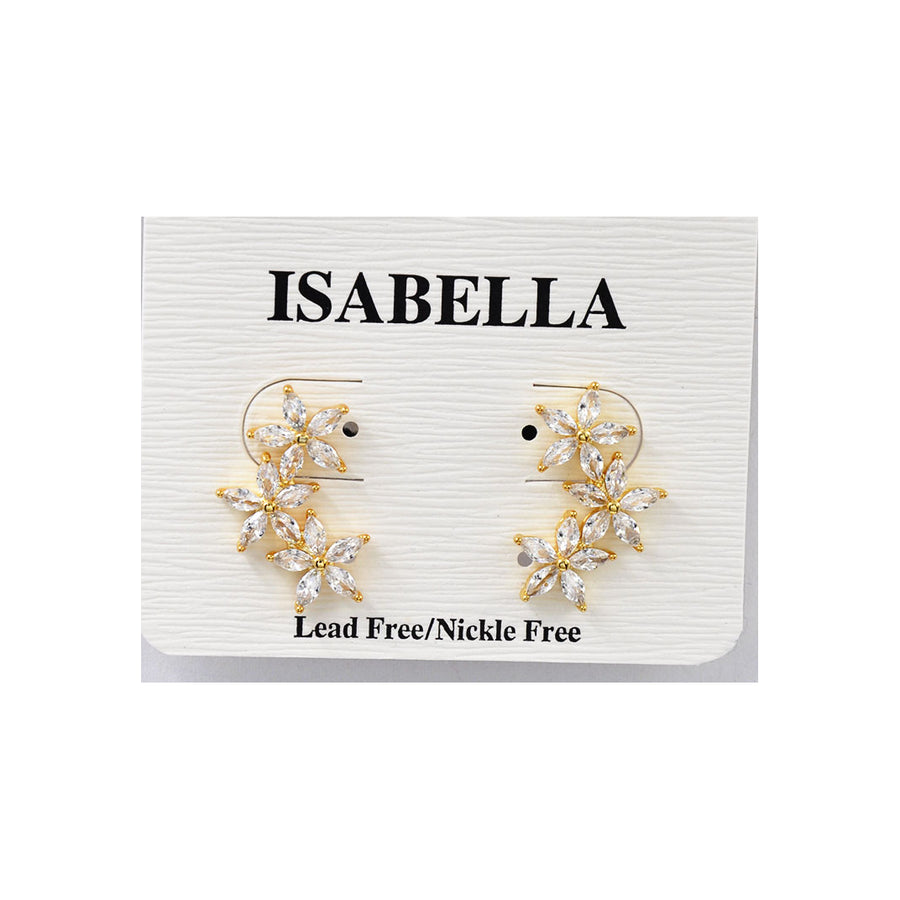 Water Resistant Floral Earrings (GOLD TONE)