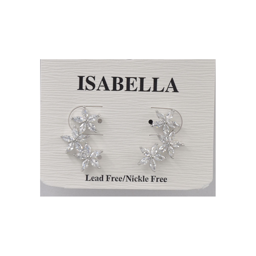 Water Resistant Floral Earrings (SILVER TONE)