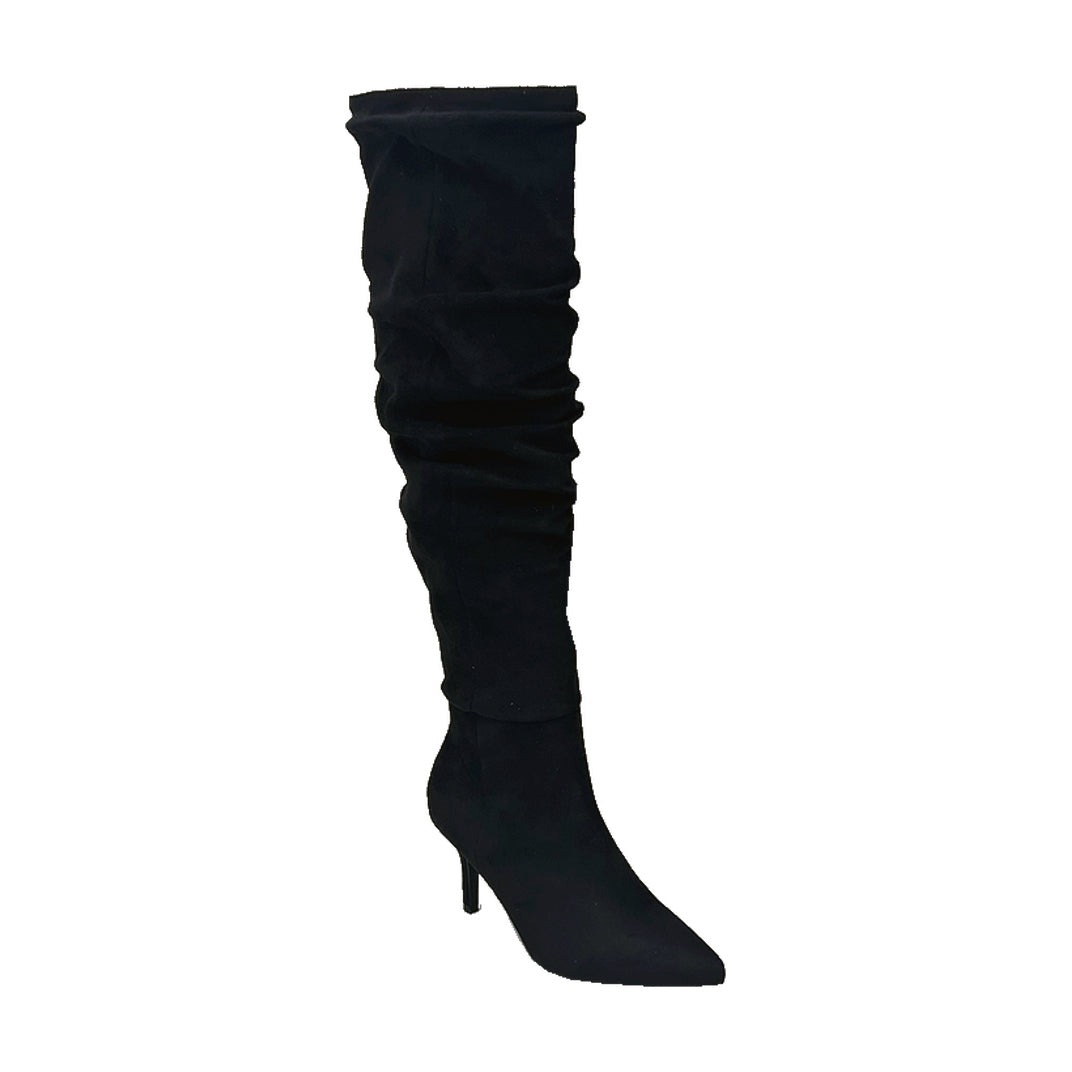 Slouchy Pointed Stiletto Dress Boot (BLACK)