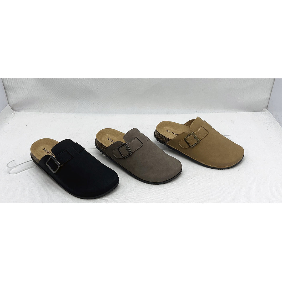 Side Buckle Clog Flat (BLACK)
