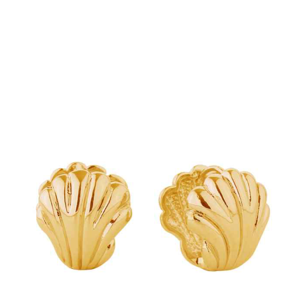 14k Dipped Seashell Huggie Earring (GOLD)