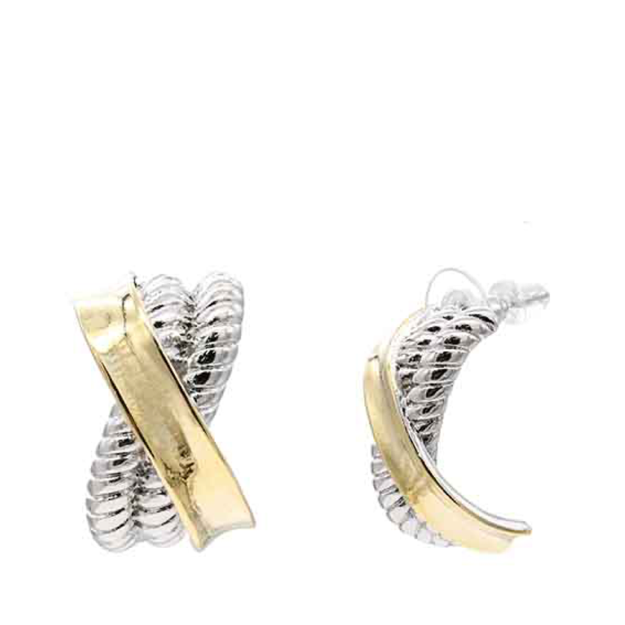 14k gold plated 2-Tone Earrings