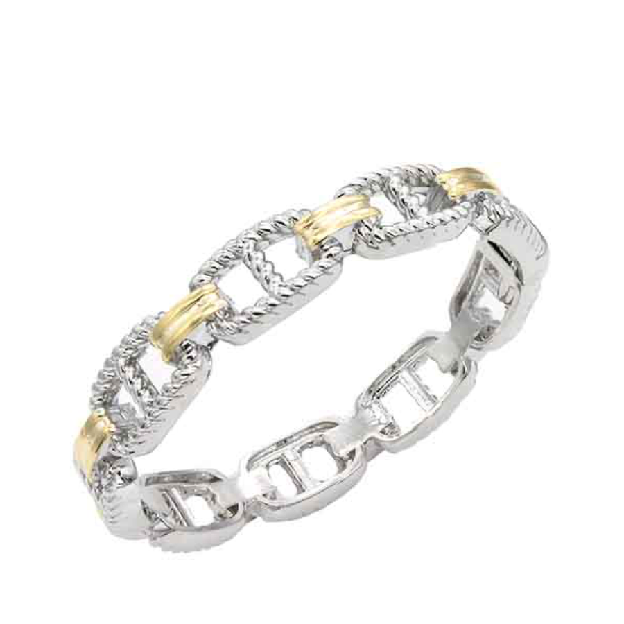 14K Gold Plated 2-Tone Hinged Bangle Bracelets