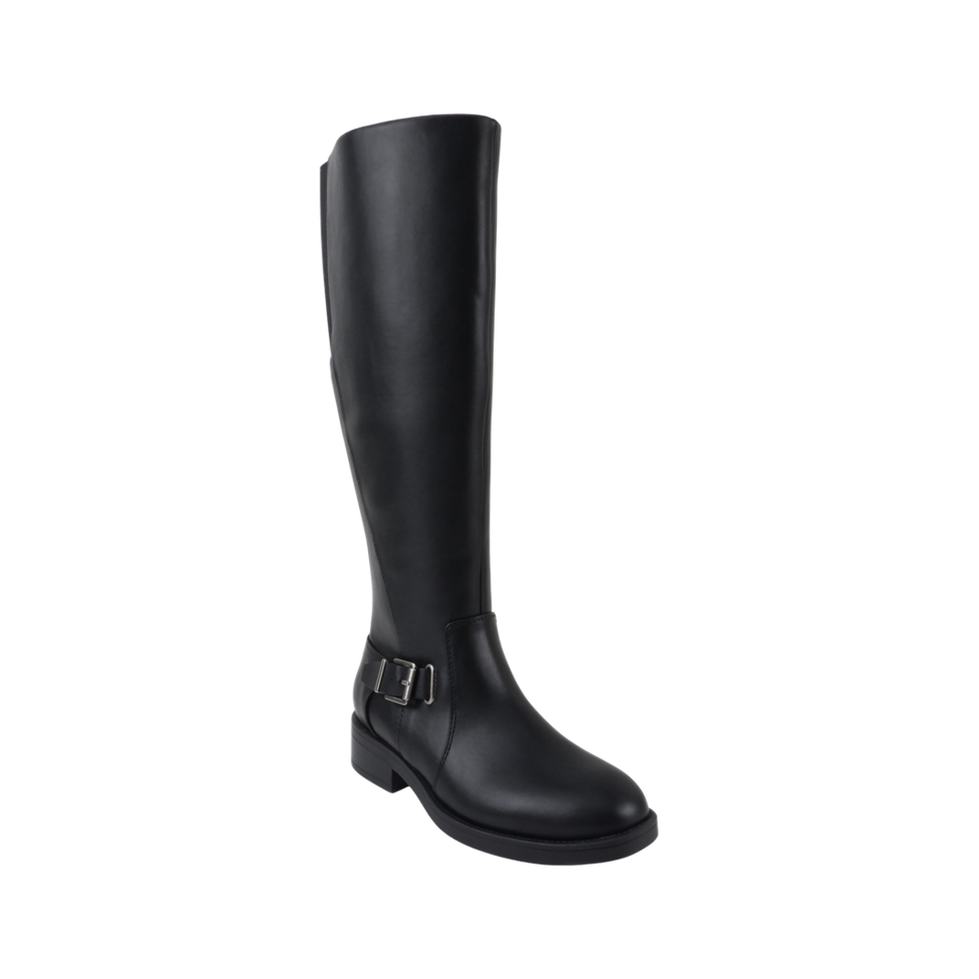 Buckle Detail Tall Riding Boot (BLACK)