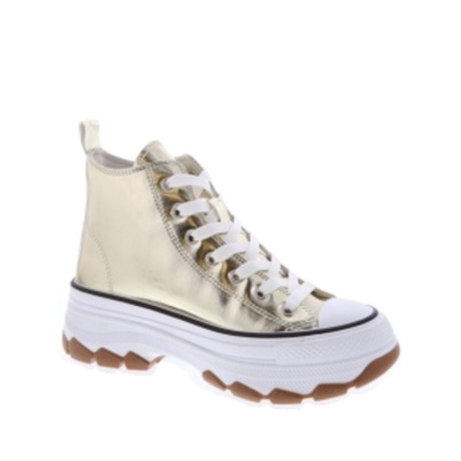 Canvas Lace Up Sporty Sneaker (GOLD)