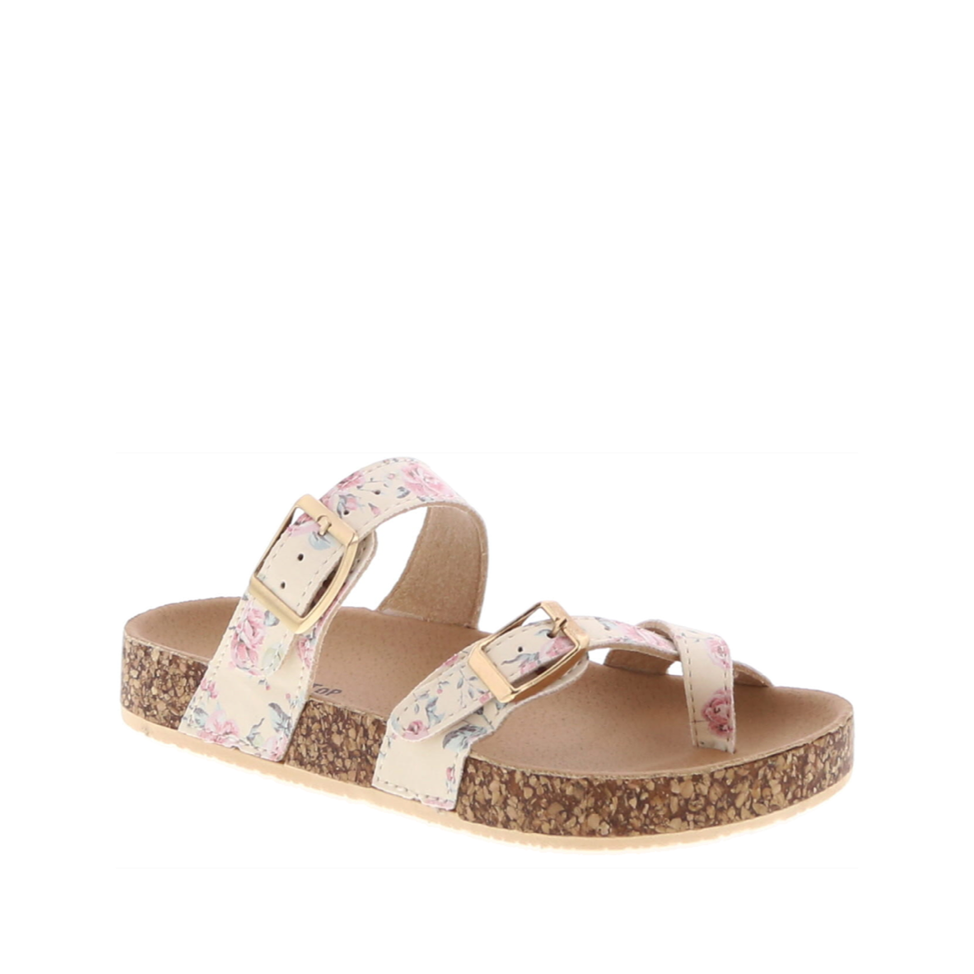 2Buckle X-Strap Slip-On Sandal (BEIGE)