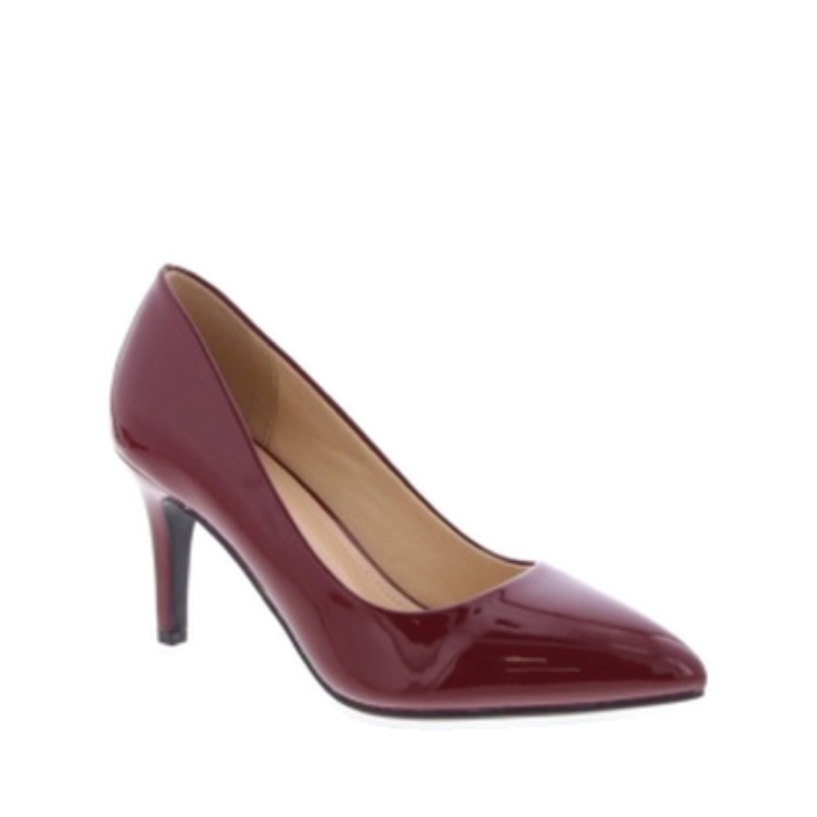 Classic Kitten Heel Pointed Pump (CHERRY-PAT)