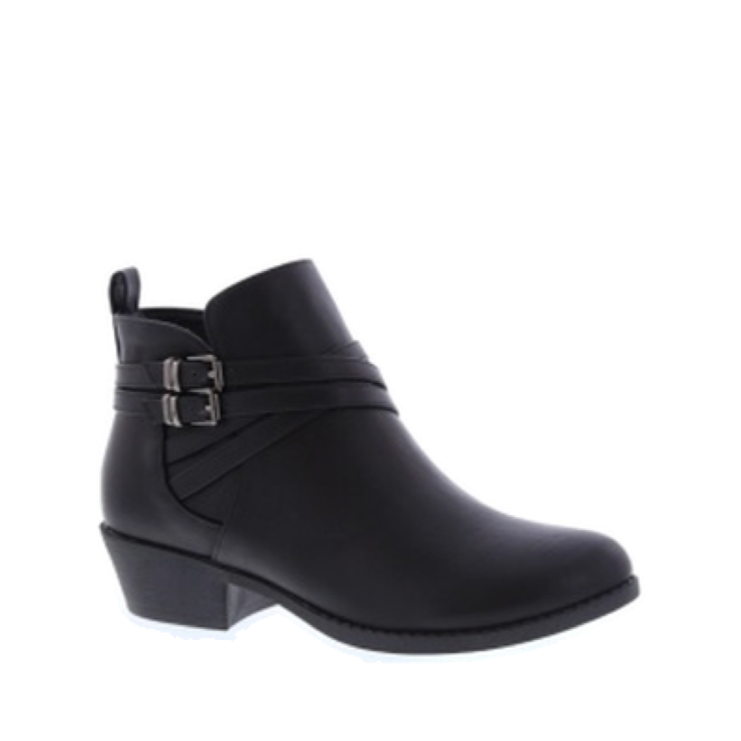 2Slim Buckle Ankle Bootie (BLACK)