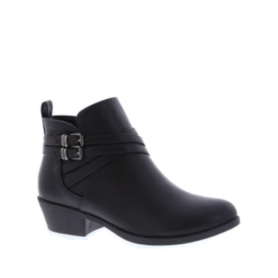 2Slim Buckle Ankle Bootie (BLACK)