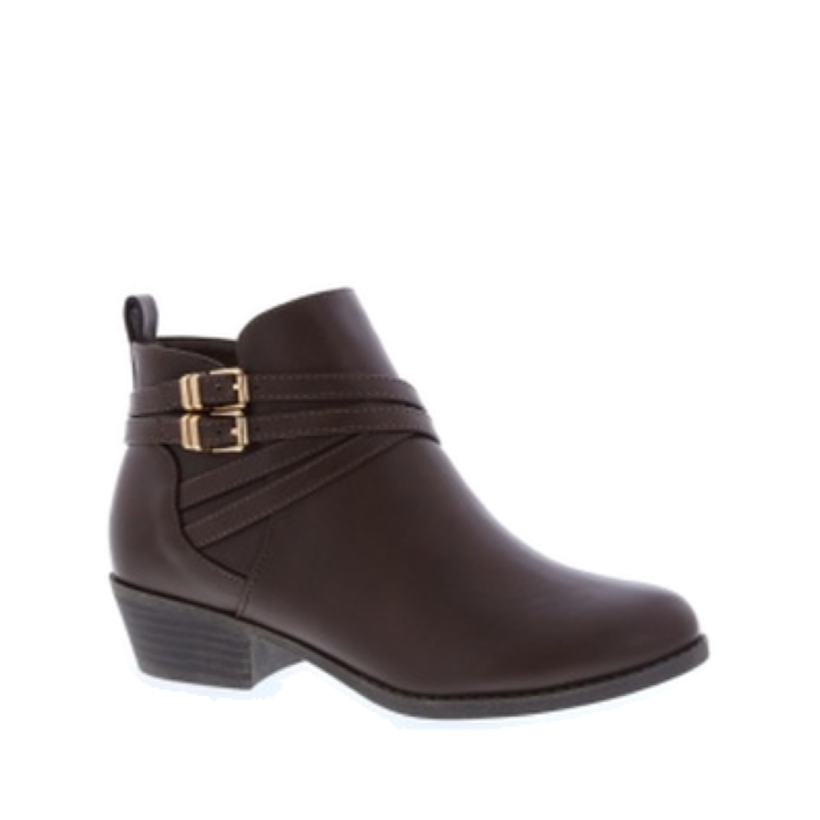 2Slim Buckle Ankle Bootie (BROWN)